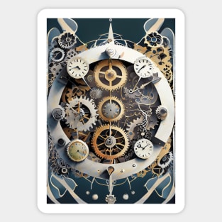 Chrono Canvas - Artistry of Watch Gears and Hands Sticker